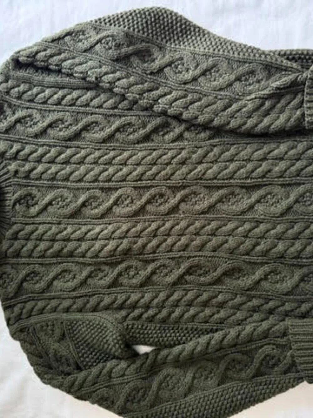 VTG 90s Polo Ralph Lauren Hand Knit Heavy Cotton Cable Turtleneck Sweater L